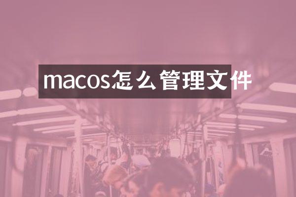 macos怎么管理文件