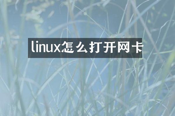 linux怎么打开网卡