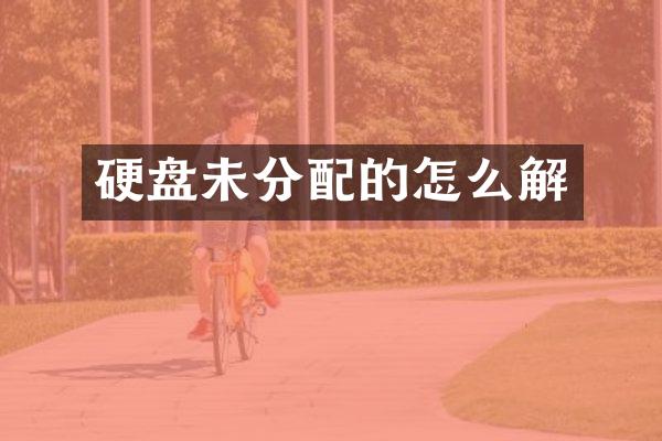 硬盘未分配的怎么解