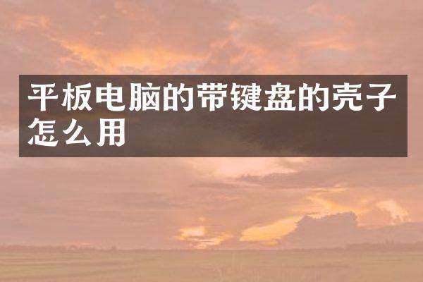 平板电脑的带键盘的壳子怎么用
