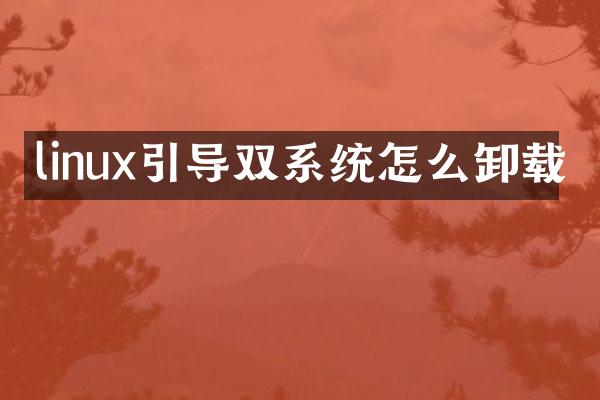 linux引导双系统怎么卸载