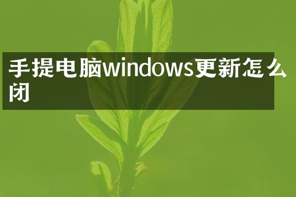 手提电脑windows更新怎么关闭