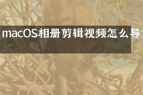 macOS相册剪辑视频怎么导出