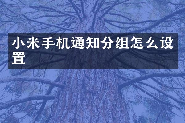 小米手机通知分组怎么设置