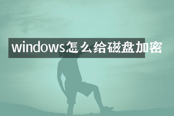 windows怎么给磁盘加密