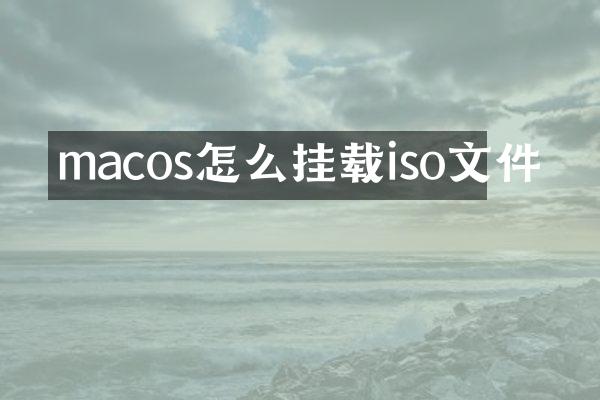 macos怎么挂载iso文件