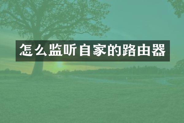 怎么监听自家的路由器