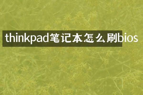 thinkpad笔记本怎么刷bios