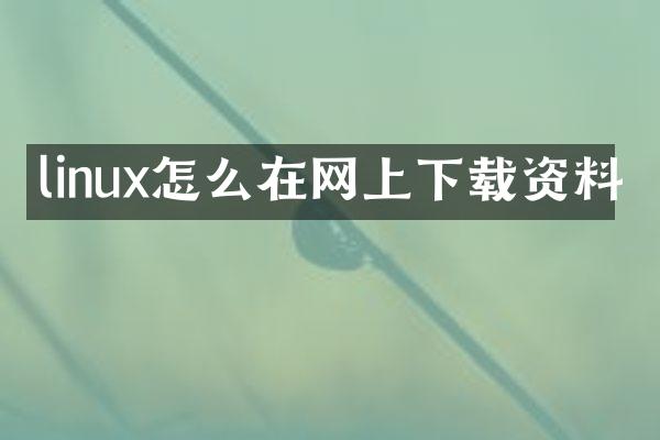 linux怎么在网上下载资料
