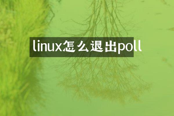 linux怎么退出poll