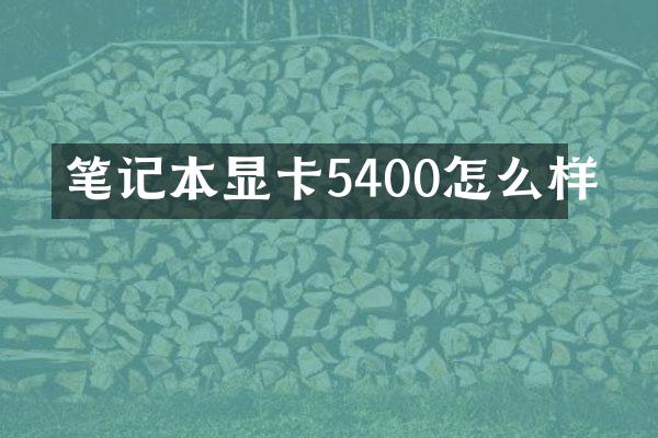 笔记本显卡5400怎么样