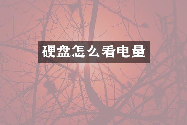 硬盘怎么看电量