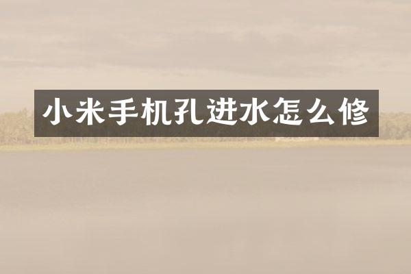 小米手机孔进水怎么修
