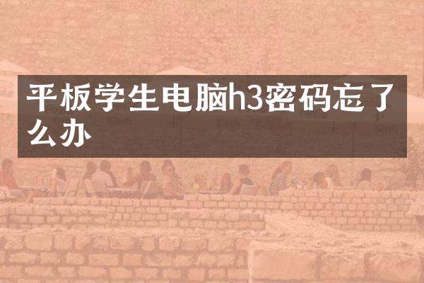 平板学生电脑h3密码忘了怎么办