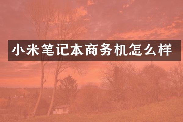 小米笔记本商务机怎么样