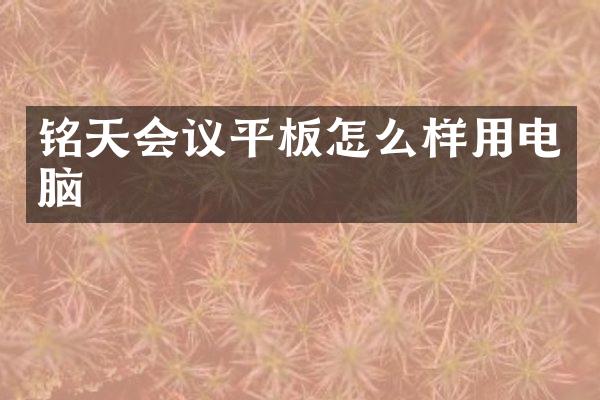 铭天会议平板怎么样用电脑