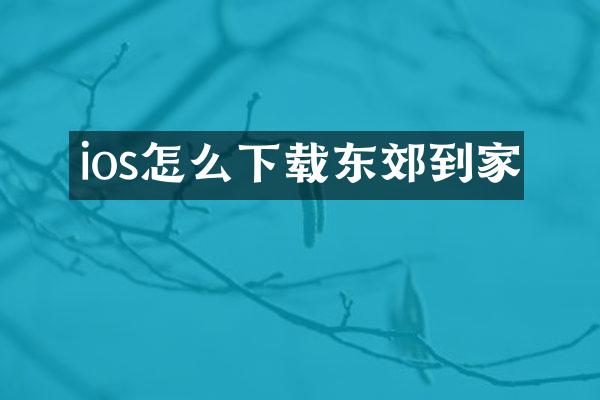 ios怎么下载东郊到家