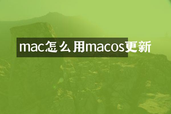 mac怎么用macos更新