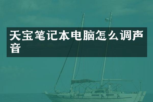 天宝笔记本电脑怎么调声音