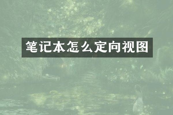 笔记本怎么定向视图