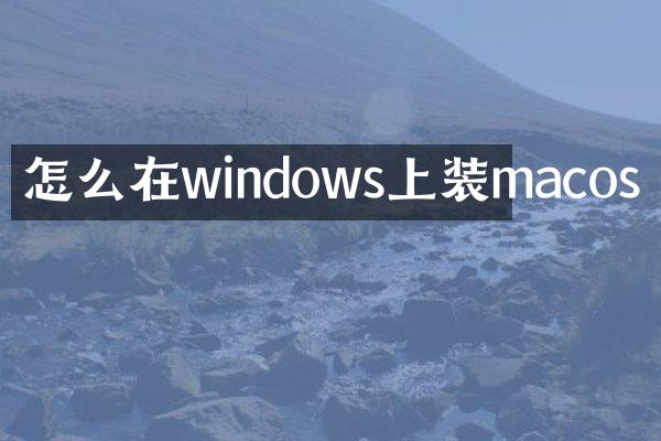 怎么在windows上装macos