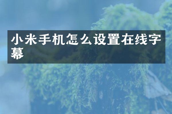 小米手机怎么设置在线字幕