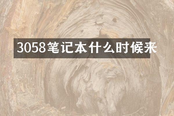 3058笔记本什么时候来