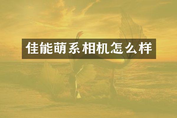 佳能萌系相机怎么样