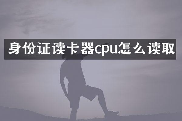 读卡器cpu怎么读取