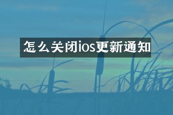 怎么关闭ios更新通知