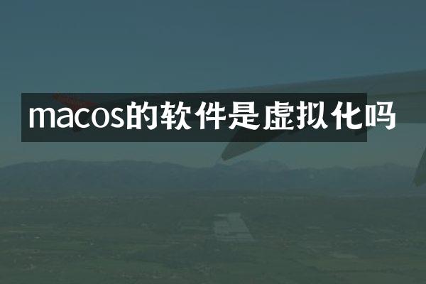 macos的软件是虚拟化吗