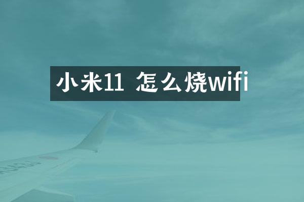 小米11 怎么烧wifi