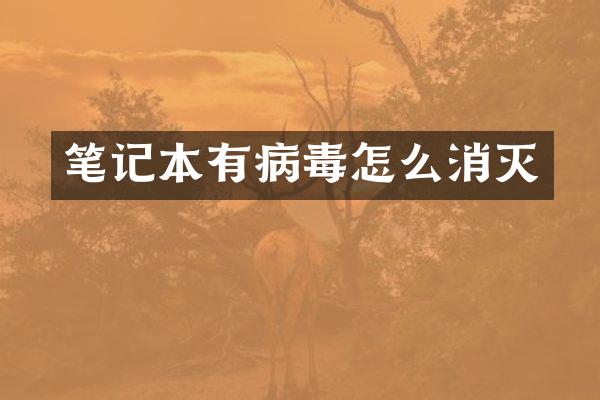 笔记本有病毒怎么消灭