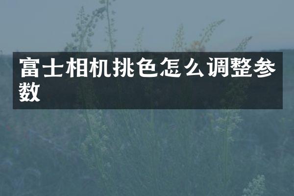 富士相机挑色怎么调整参数