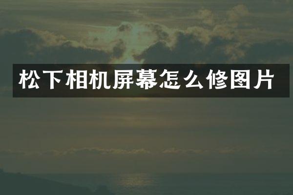 相机屏幕怎么修图片
