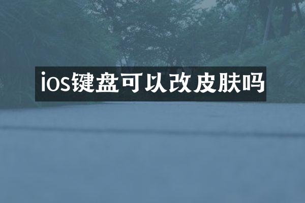 ios键盘可以改皮肤吗