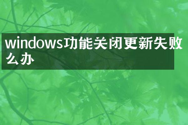 windows功能关闭更新失败怎么办