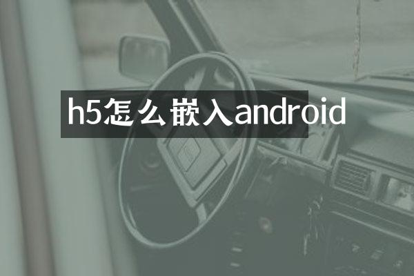 h5怎么嵌入android