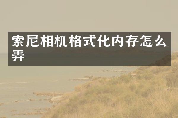 相机格式化内存怎么弄