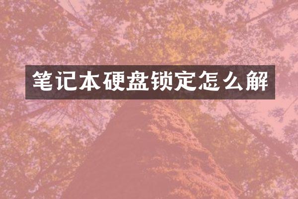 笔记本硬盘锁定怎么解