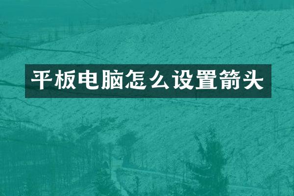 平板电脑怎么设置箭头