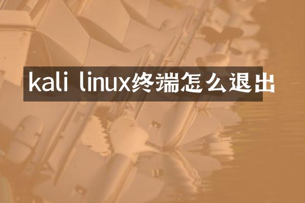 kali linux终端怎么退出
