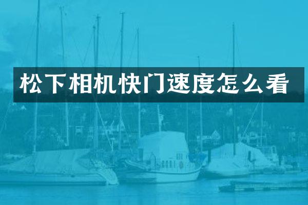 相机快门速度怎么看