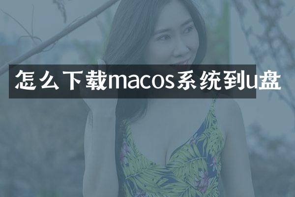 怎么下载macos系统到u盘