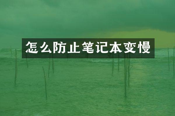 怎么防止笔记本变慢