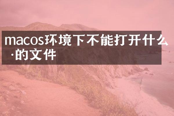 macos环境下不能打开什么样的文件