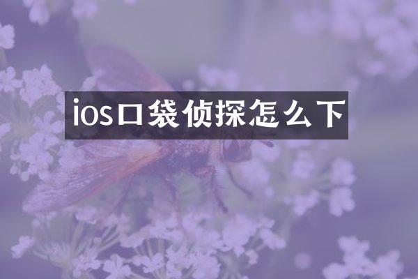 ios口袋侦探怎么下
