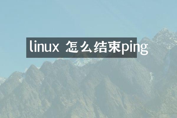 linux 怎么结束ping
