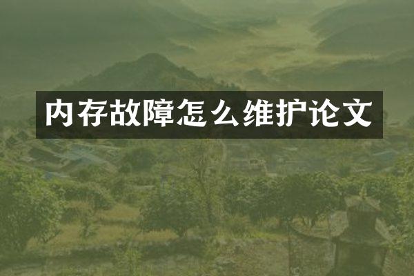 内存故障怎么维护论文