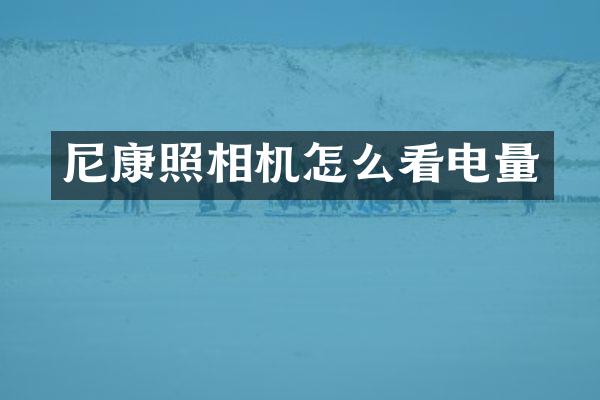 尼康照相机怎么看电量
